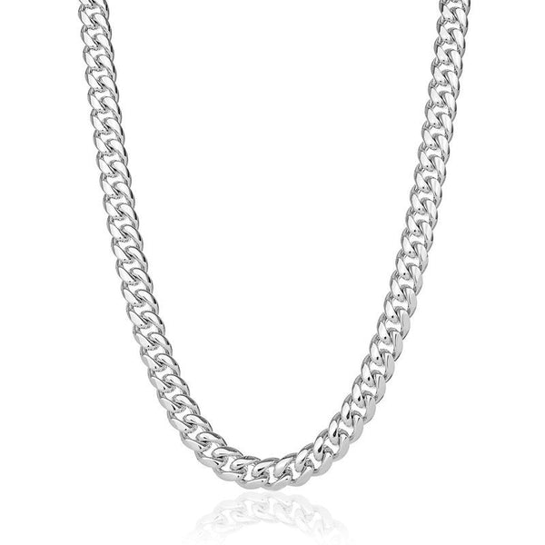 10mm Miami Cuban Chain - White Gold