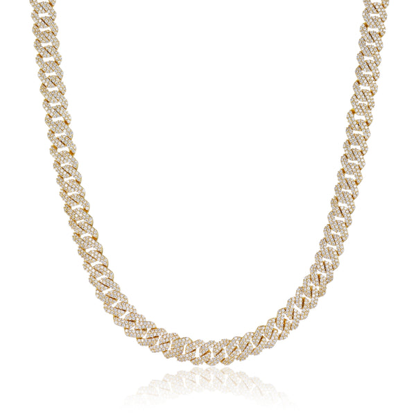 10mm Cuban Prong Chain - Gold