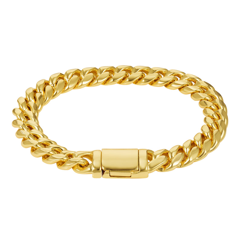 10mm Miami Cuban Bracelet - Gold