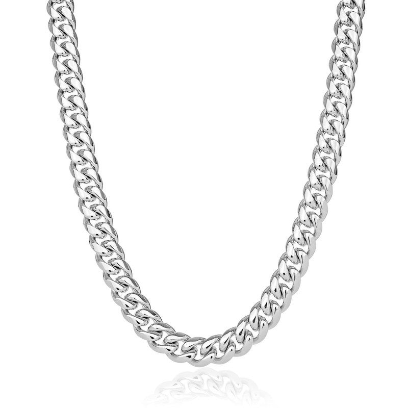 12mm Miami Cuban Chain - White Gold