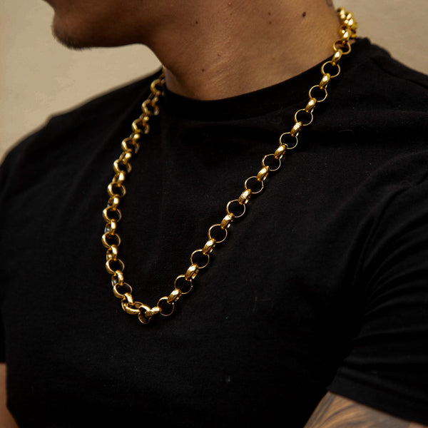 12mm Belcher Chain - Gold