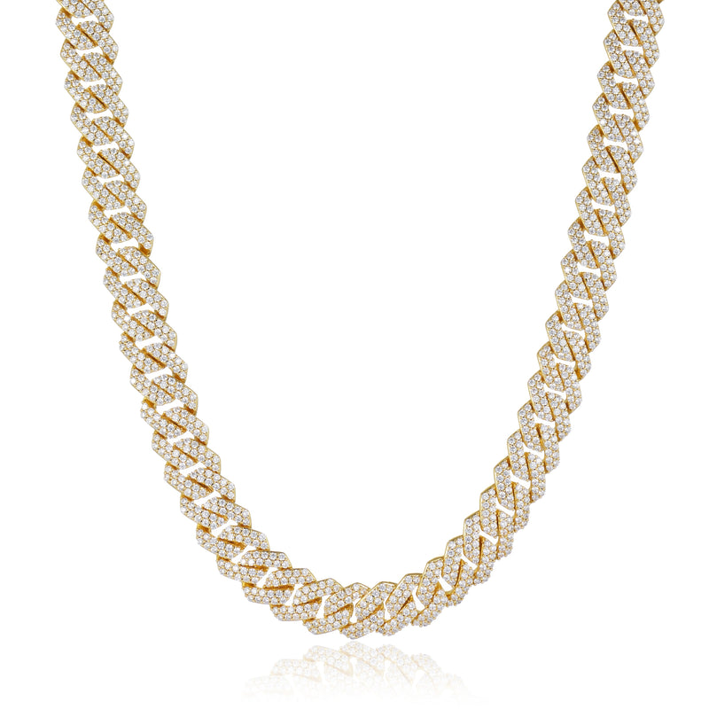 12mm Cuban Prong Chain - Gold