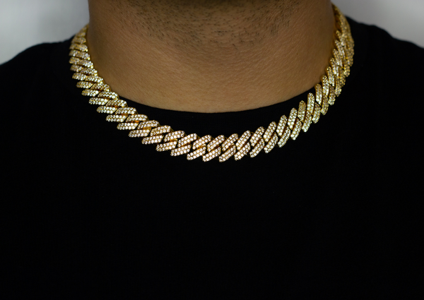 12mm Cuban Prong Chain - Gold