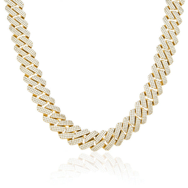 19mm Cuban Prong Chain - Gold