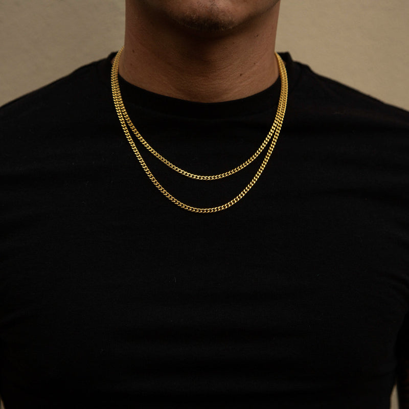 3mm Cuban Chain - Gold