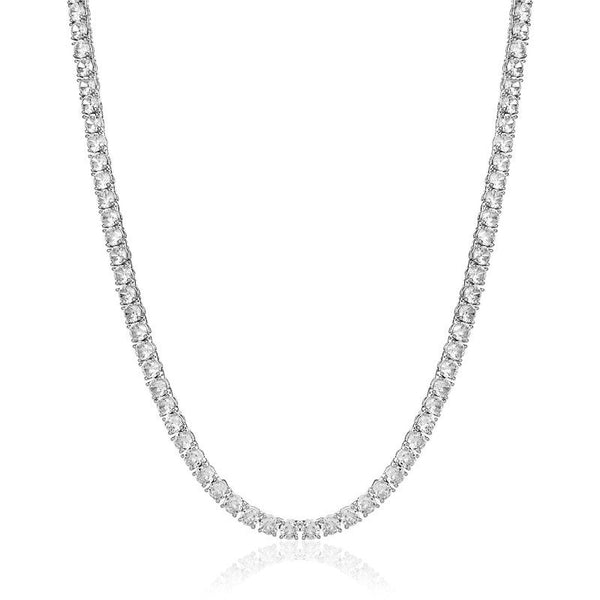 5mm Tennis Chain - White Gold