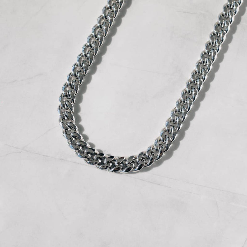 12mm Miami Cuban Chain - White Gold