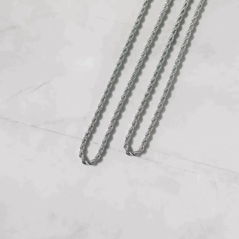 3mm Rope Chain - White Gold