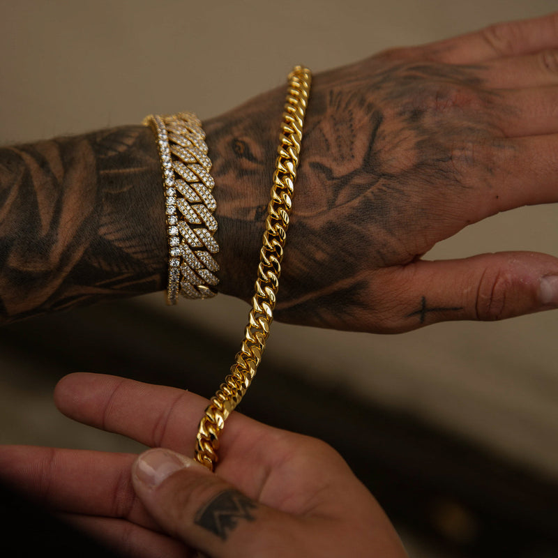 8mm Miami Cuban Bracelet - Gold