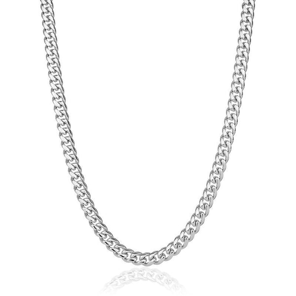 8mm Miami Cuban Chain - White Gold