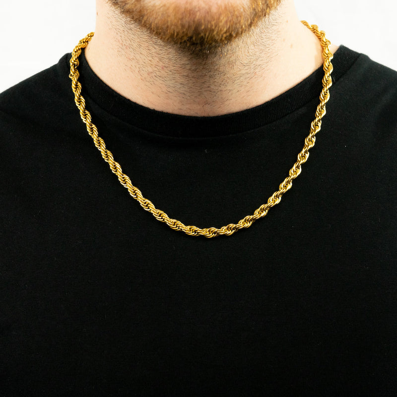 6mm Rope Chain - Gold