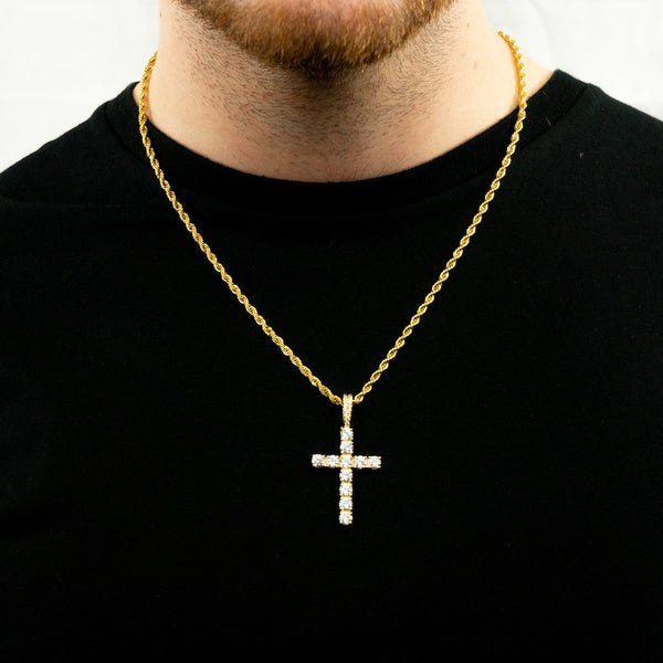 Diamond Cross Pendant - Gold