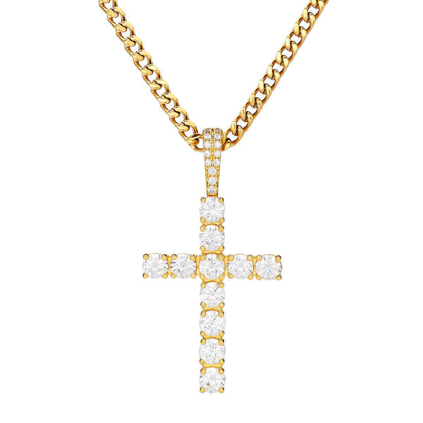 Diamond Cross Pendant - Gold