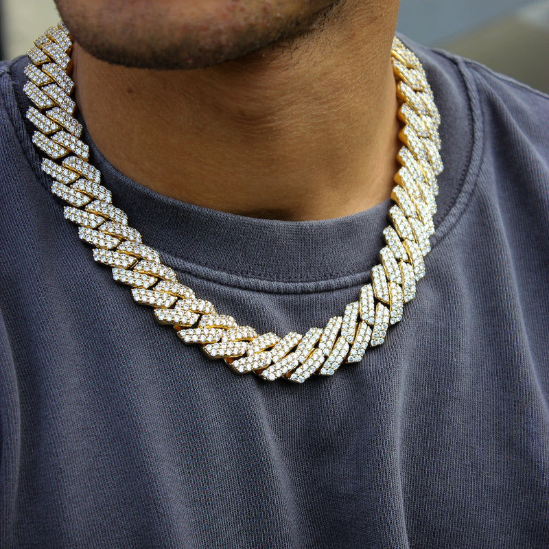 19mm Cuban Prong Chain - Gold