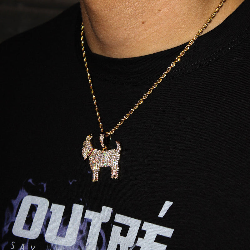 Iced GOAT Pendant - Gold