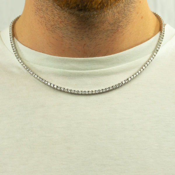 3mm Tennis Chain - White Gold