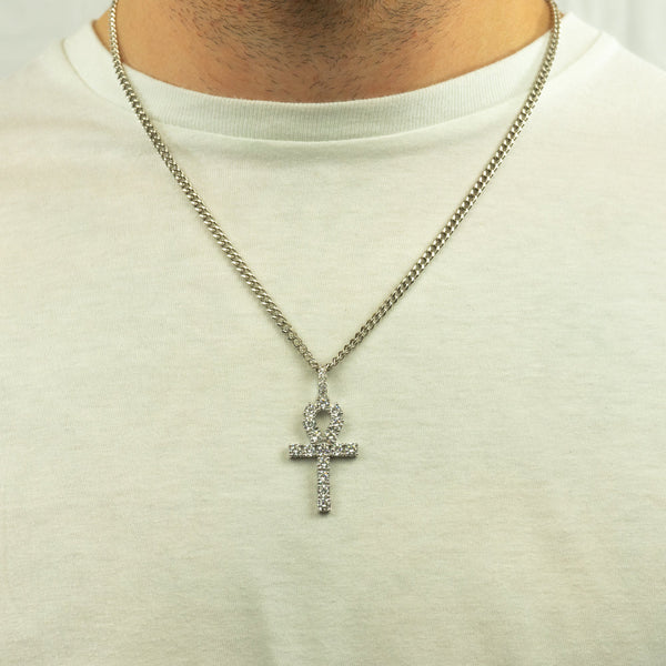 Ankh Pendant - White Gold