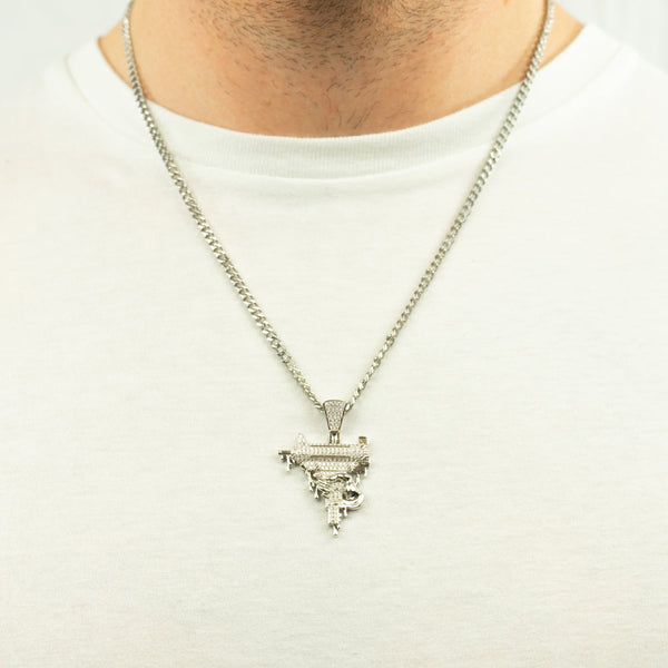 Uzi Pendant - White Gold