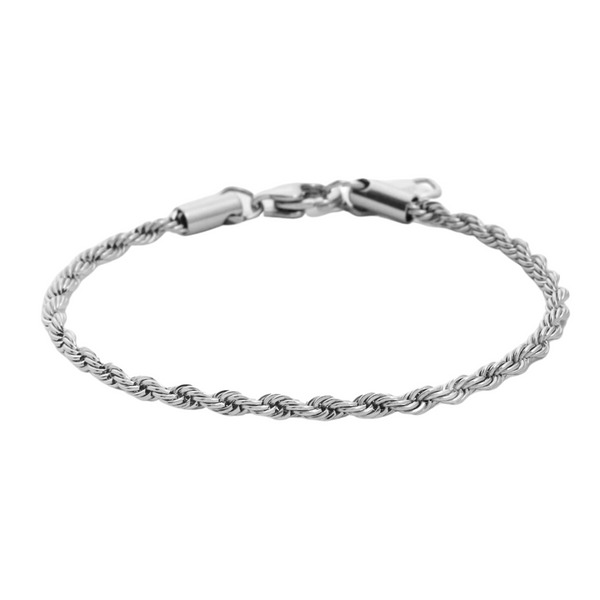 3mm Rope Bracelet - White Gold