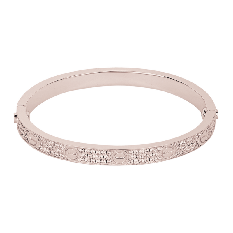 Iced Bangle - Rose Gold