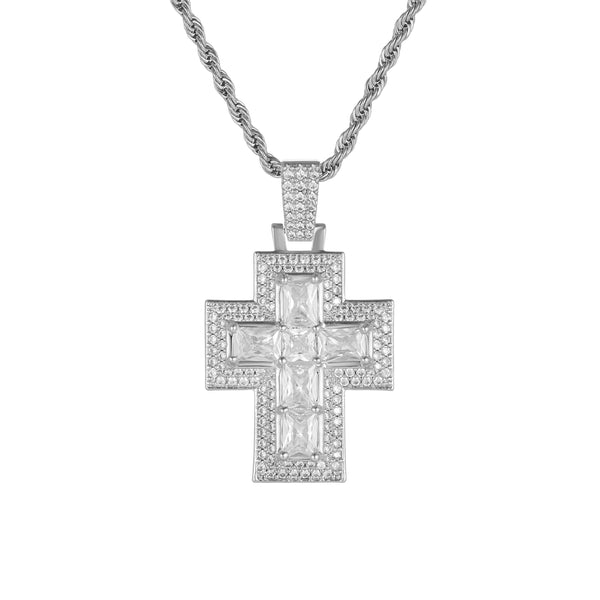 Romeo Cross Pendant - White Gold