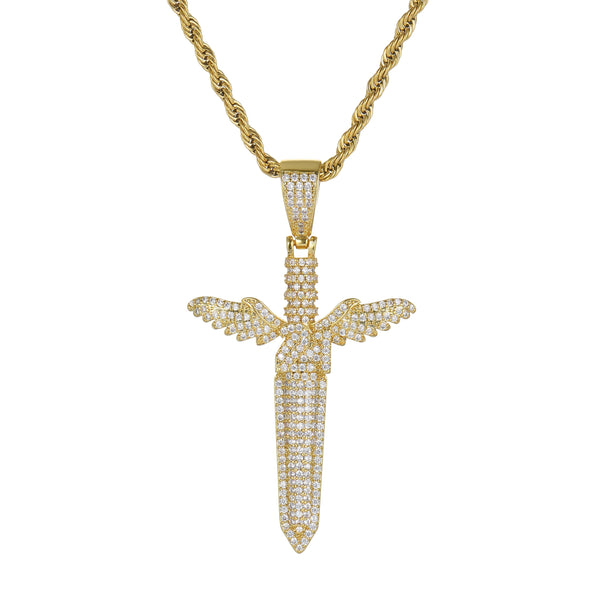 Dagger Wing Pendant - Gold