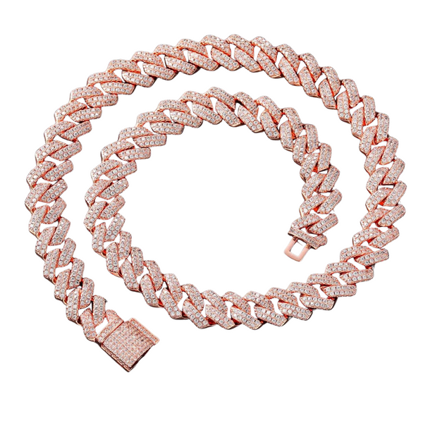 12mm Cuban Prong Chain - Rose Gold