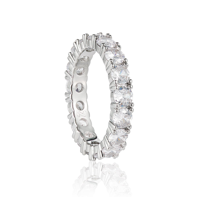 Single Row Diamond Ring - White Gold