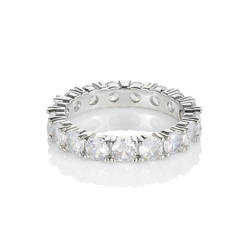 Single Row Diamond Ring - White Gold